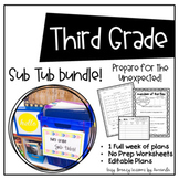 Third Grade Sub Tub Bundle (1 Week. No Prep Plans for Substitute)