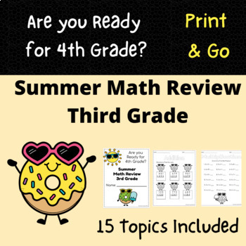 Third Grade Summer Math Review Pack by Just Learning with Jenn