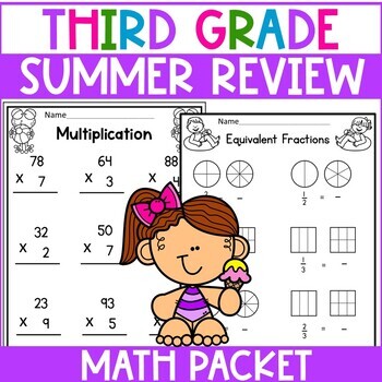 Preview of Third Grade and Fourth Grade Summer Math Review Packet