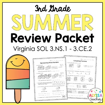 Preview of Third Grade Summer Math Review Packet (SOL 3.1, 3.2, 3.3, 3.4, 3.5)