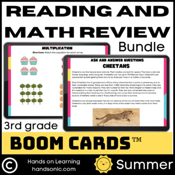 Preview of Third Grade Summer Review Boom Cards