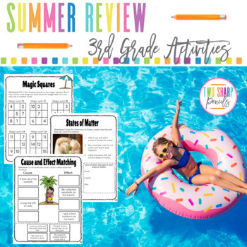 Preview of Third Grade Summer Review | Main Idea | Multiplication | Summer Activities