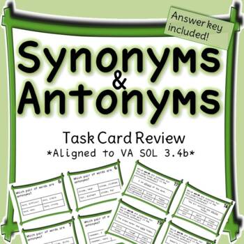 Preview of Third Grade Synonyms and Antonyms Task Cards