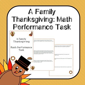 Preview of Thanksgiving Math Performance Task