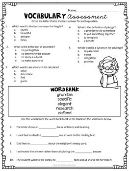Third Grade Vocabulary Builders Unit 1 by Not So Wimpy Teacher | TpT