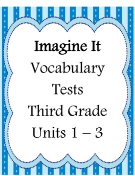 Preview of Third Grade Vocabulary Test Units 1 - 3