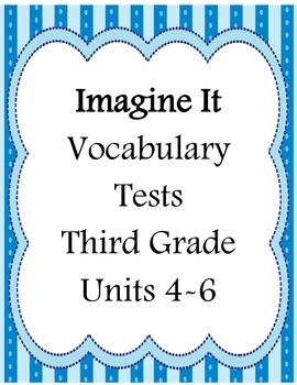 Preview of Third Grade Vocabulary Tests Units 4 - 6 Part 2