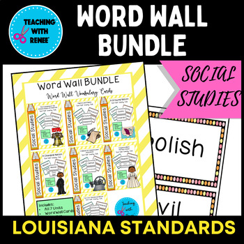 Preview of Third Grade Vocabulary Word Wall Cards BUNDLE- Aligned to Louisiana Standards
