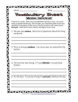 third grade vocabulary worksheets by amber thomas tpt