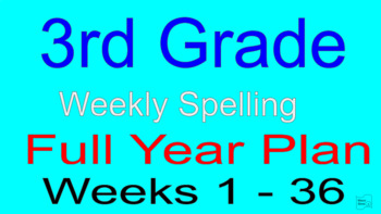 Preview of Year Long Weekly Spelling and Alphabetical Order Program (Weeks 1 - 36)