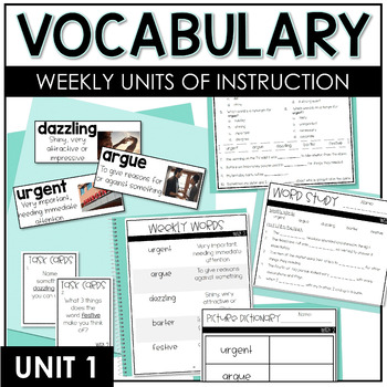 Preview of Third Grade Weekly Vocabulary Building Activities Unit 1