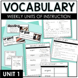 Third Grade Weekly Vocabulary Building Activities Unit 1