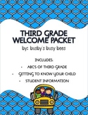Third Grade Welcome Packet- Back to School-EDITABLE