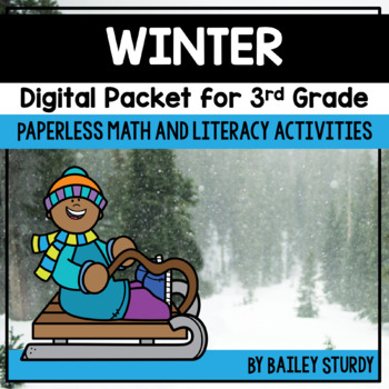 Preview of 3rd Grade Winter Math and Literacy Digital Packet