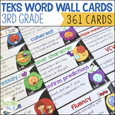 Third Grade RLA Word Wall Cards, NEW TEKS aligned