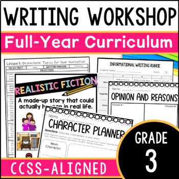 Preview of 3rd Grade Writing Curriculum Bundle - Yearlong Writing Workshop Lessons 70% OFF