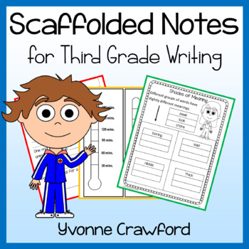 Preview of Third Grade Writing Scaffolded Notes | Writing Process Activities & Worksheets