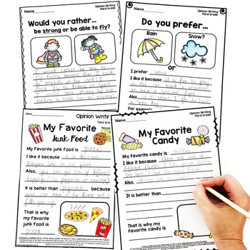 third grade writing worksheetsprompts bundle opinion narrative