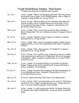 Preview of Third Quarter Syllabus for Holt McDougal: Eastern World Distance Learning