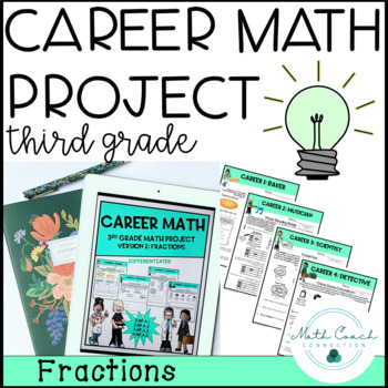 Preview of Third Grade FRACTIONS Project | Career Math | 3rd Grade Math Project