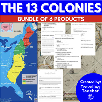 Thirteen Colonies Bundle: Reading Passages + Activities + Review ...