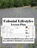 Thirteen Colonies - Colonial Lifestyles Lesson, Worksheets