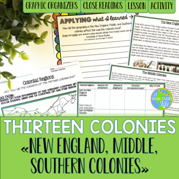 Preview of Thirteen Colonies - New England, Middle, and Southern Colonies