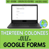 Thirteen Colonies Quiz GOOGLE FORMS DISTANCE LEARNING