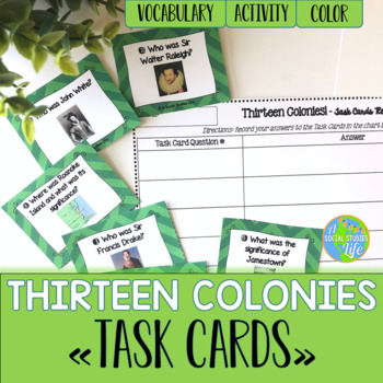 Preview of Thirteen Colonies Task Cards