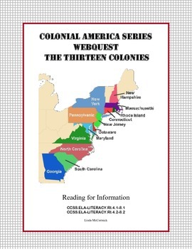 Preview of Thirteen Colonies WebQuest - Colonial History