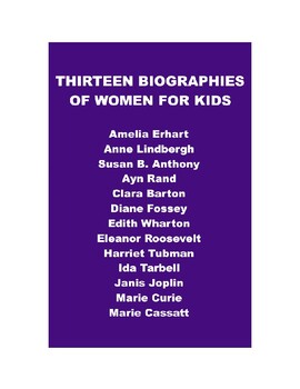 Preview of Thirteen Illustrated Biographies of Women