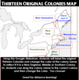 Thirteen Original Colonies Map
