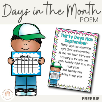 Preview of Days in the Month Poem - FREE