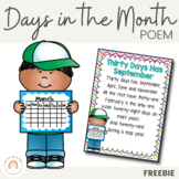 Days in the Month Poem - FREE