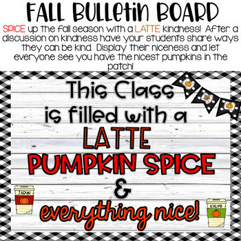 Preview of Fall Pumpkin Spice Kindness Bulletin Board