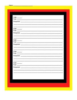 Preview of This Day in German History Printable Journal