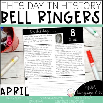 Preview of This Day in History April Bell Ringers | Daily Language | Morning Work