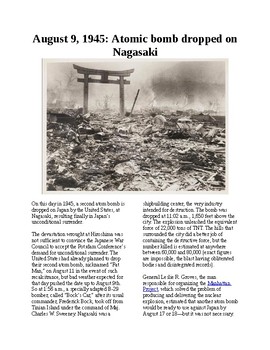 This Day In History August 9 Atomic Bomb Dropped On Nagasaki No Prep Sub