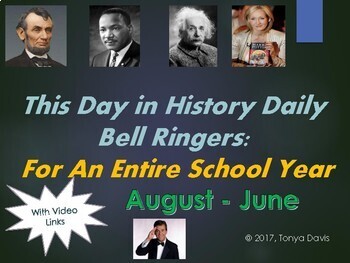 Preview of This Day in History Daily Bell Ringers for an Entire Year with Video Links