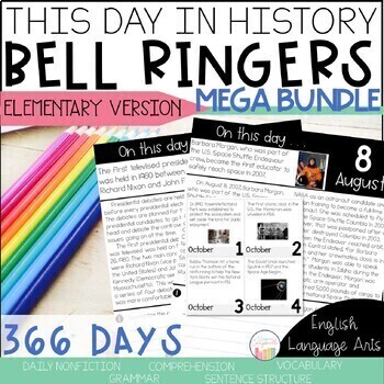 Preview of This Day in History Elementary Mega Bundle | Calendar | Bell Ringers