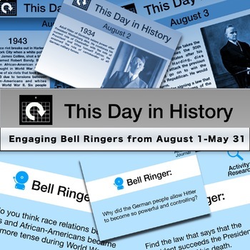 Preview of This Day in History - Engaging August Bell Ringers for Social Studies or ELA