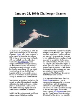 Preview of This Day in History - January 28: Space Shuttle Challenger explodes (no prep)