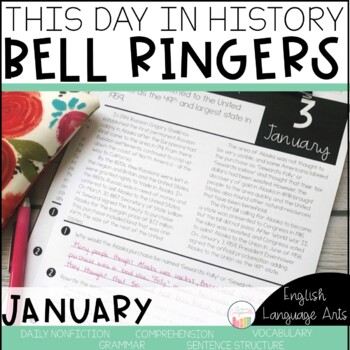 Preview of This Day in History January Bell Ringers | Morning Work | Daily Language