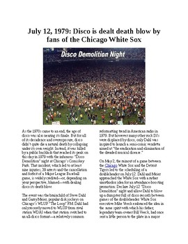 This Day in History - July 12: Disco Demolition night in Chicago (no  prep/sub)