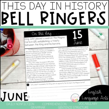 Preview of This Day in History June Bell Ringers | Daily Language | Morning Work