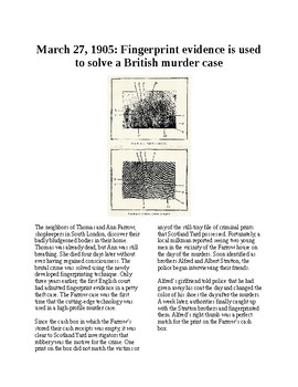 Preview of This Day in History - March 27: Forensic fingerprints solve the case (no prep)