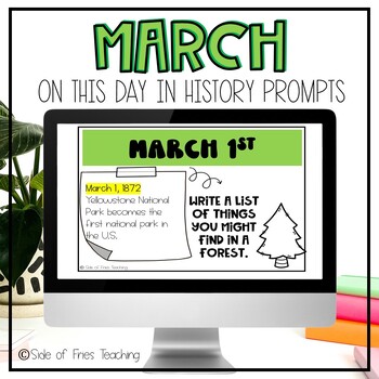 Preview of This Day in History Morning Meeting and Writing Prompts (DIGITAL)- March