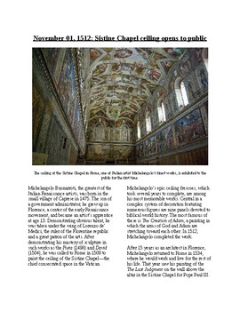 Preview of Free! This Day in History - November 1: The Sistine Chapel Opens (no prep)