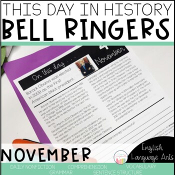 Preview of This Day in History November Bell Ringers | Daily Language | Morning Work