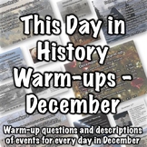 This Day in History Warm-ups for December